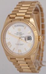 Rolex Day-Date President 40mm Silver Roman 18K Gold Watch Replica