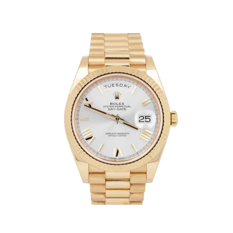 Rolex Day-Date President 40mm Silver Roman 18K Gold Watch Replica