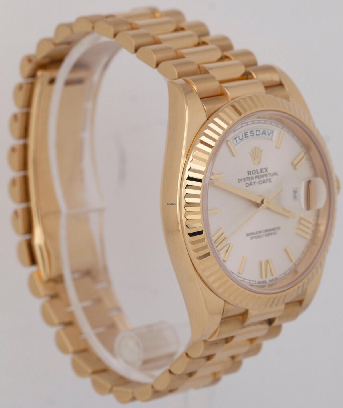 Rolex Day-Date President 40mm Silver Roman 18K Gold Watch Replica