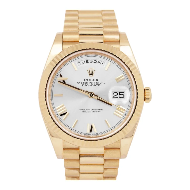 Rolex Day-Date President 40mm Silver Roman 18K Gold Watch Replica