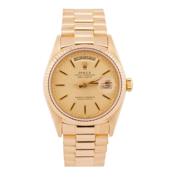 Rolex Day-Date President Silvered Champagne Tapestry 36mm 18K Gold Replica
