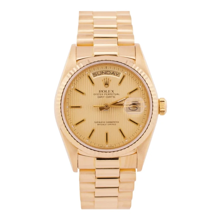Rolex Day-Date President Silvered Champagne Tapestry 36mm 18K Gold Replica