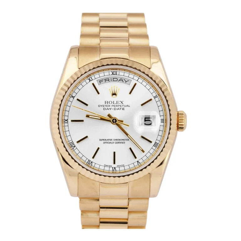 Rolex Day-Date President Silver 36mm 18K Yellow Gold Replica