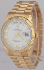 Rolex Day-Date President White Roman 18K Yellow Gold 36mm Watch Replica