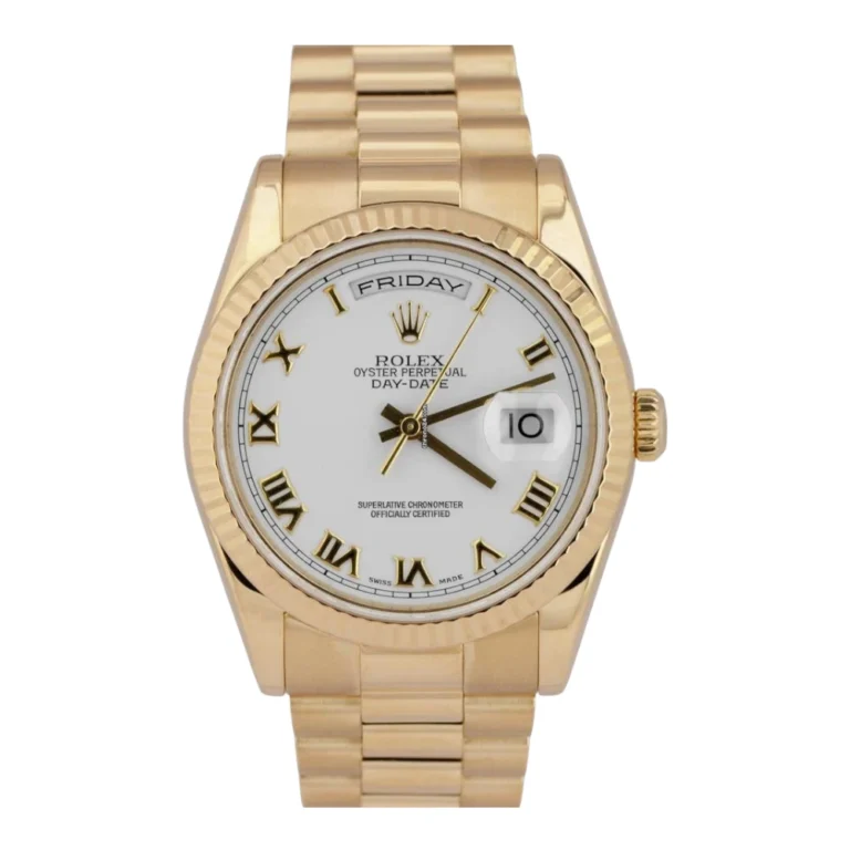Rolex Day-Date President White Roman 18K Yellow Gold 36mm Watch Replica