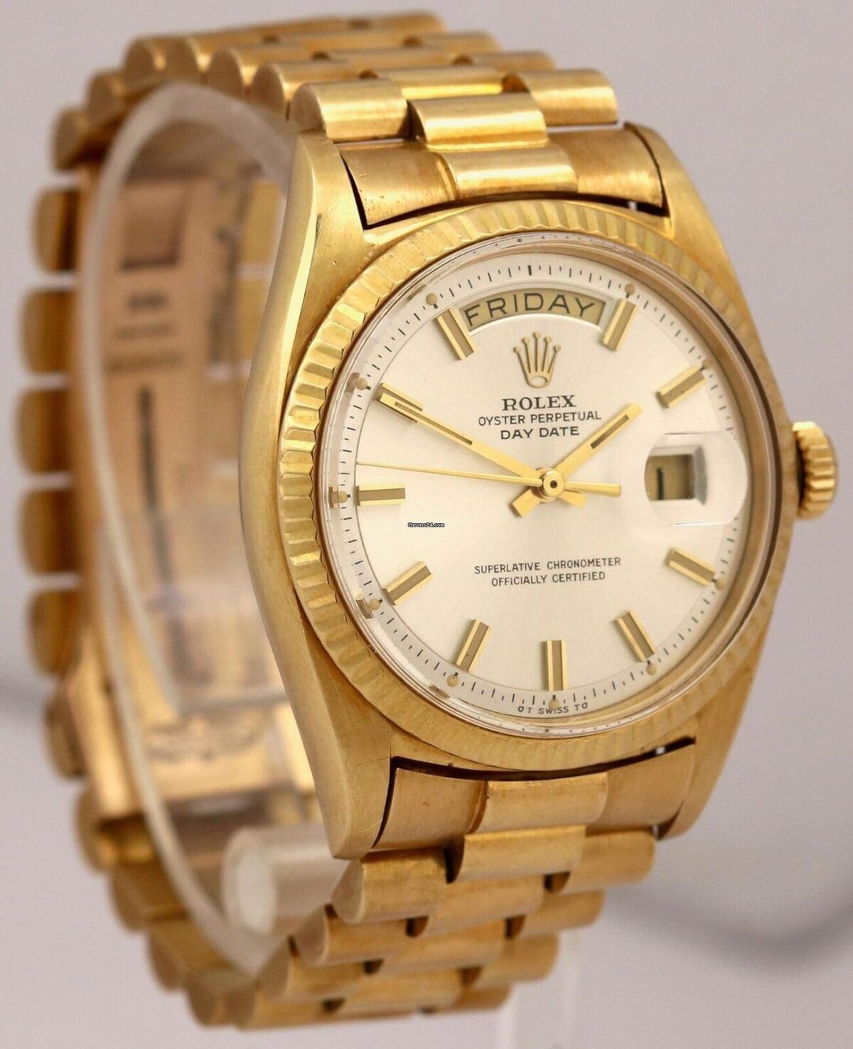 Rolex Day-Date Vintage Wide Boy Dial 18K Yellow Gold SILVER 36mm Replica