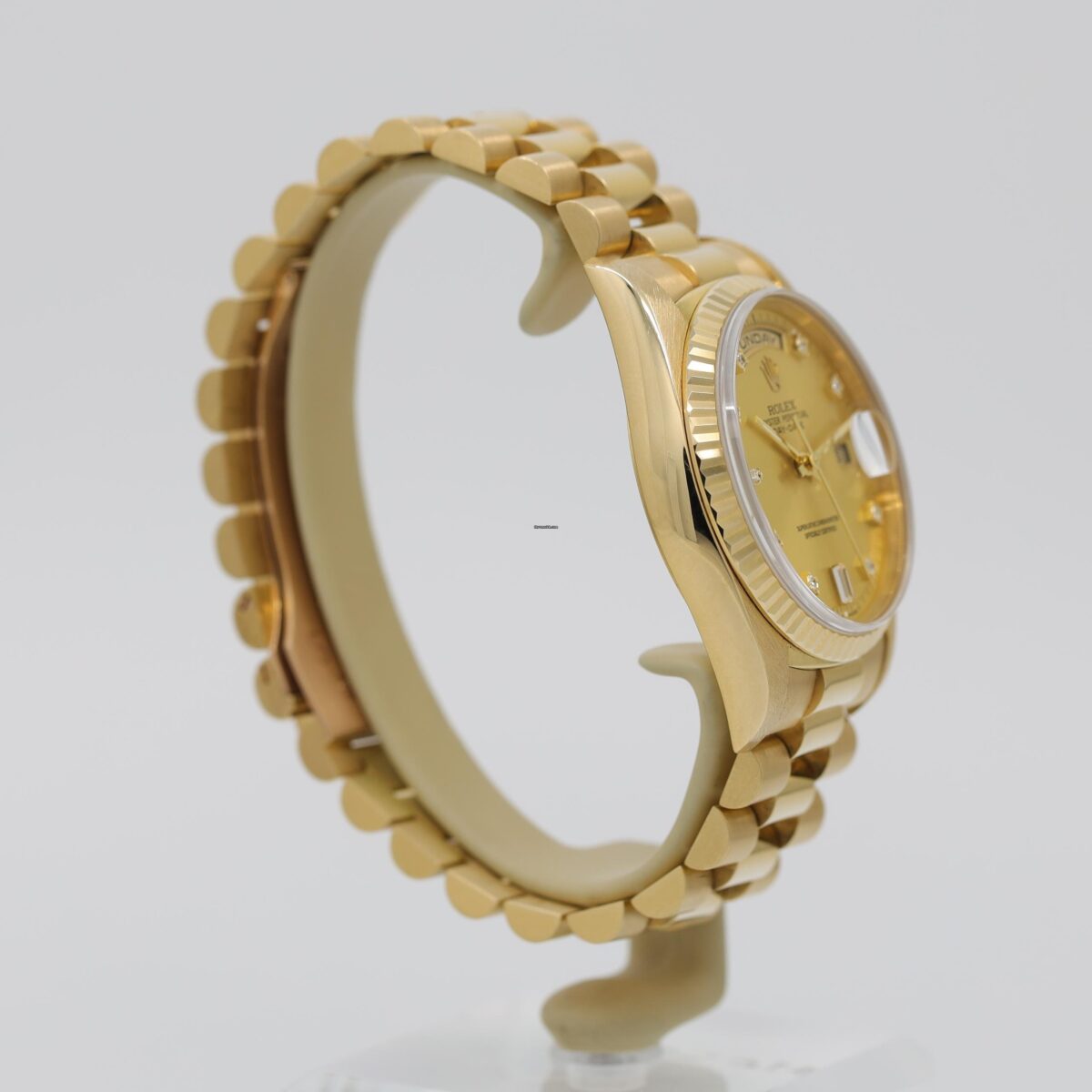 Rolex Day-Date Yellow Gold Champagne Diamond Dial Double Quickset Replica