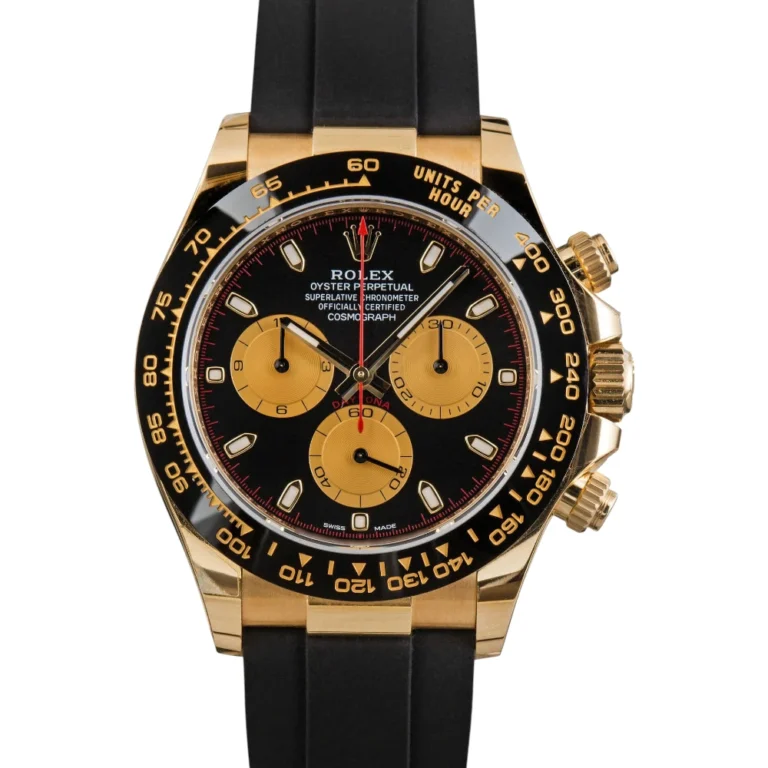 Rolex Daytona 116518 Yellow Gold on Oysterflex Replica