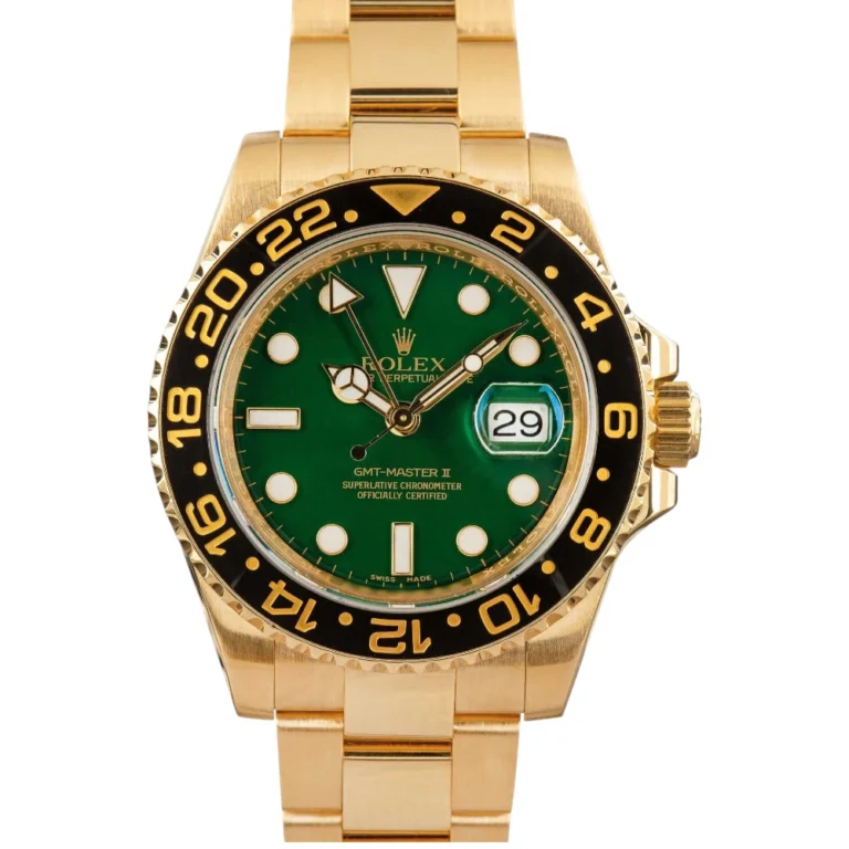 Rolex GMT-Master II Ref 116718 18k Yellow Gold Green Dial Replica