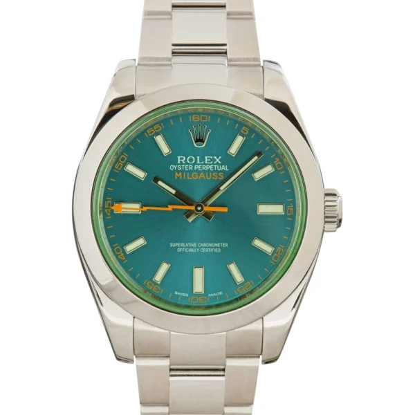 Rolex Milgauss 116400GV Green Crystal Blue Dial Replica