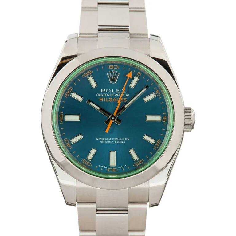 Rolex Milgauss Ref 116400GV Blue Dial Green Crystal Replica