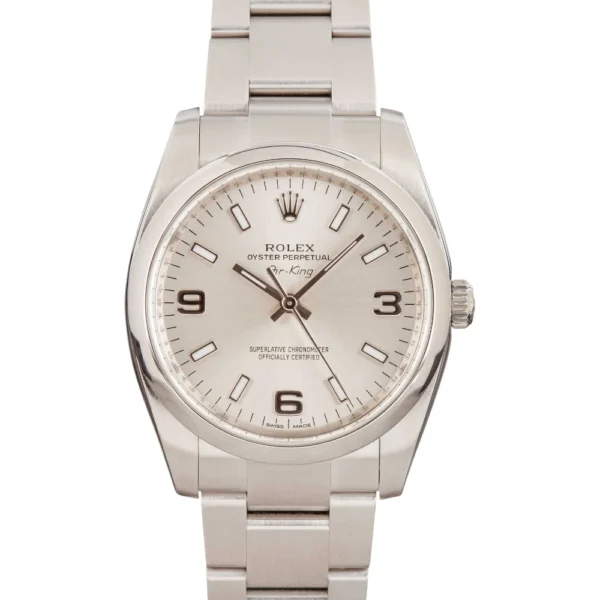Rolex Air-King Perpetual 114200 Silver Dial Replica