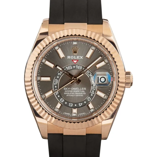 Rolex Sky-Dweller 326235 18k Everose Gold on Oysterflex Strap Replica