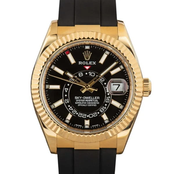 Rolex Sky-Dweller 326238 Yellow Gold on Oysterflex Replica