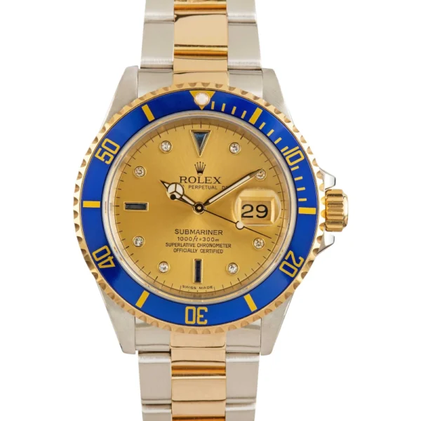 Rolex Submariner 16613 Champagne Serti Dial Replica