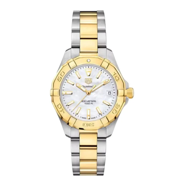 Tag Heuer Aquaracer Quartz Watch 32 mm Steel Case White Dial Plated Bracelet Watch Replica