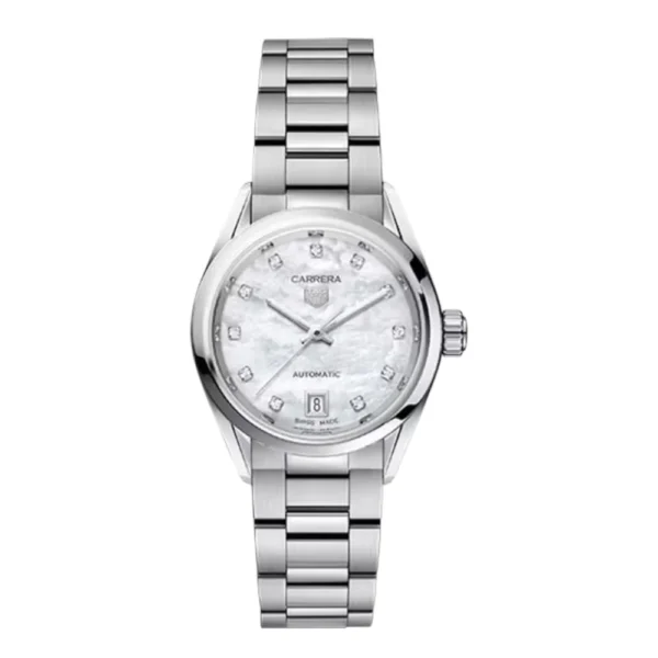 Tag Heuer Carrera 29mm Stainless Steel With Diamond Set Bezel White MOP Diamond Dial Replica