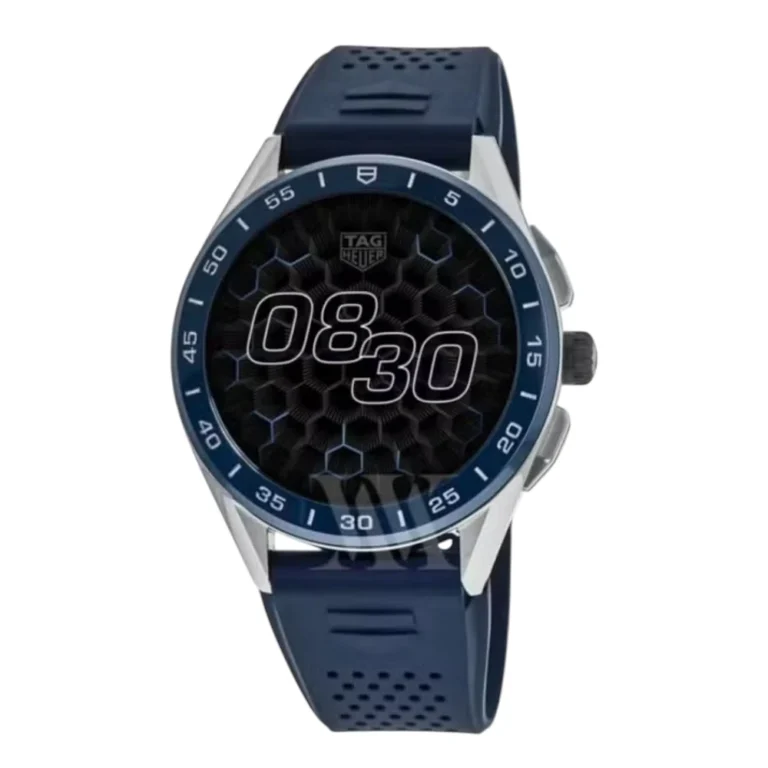 Tag Heuer Connected  45mm Stainless Steel With Blue Rubber Watch Black Dial Replica