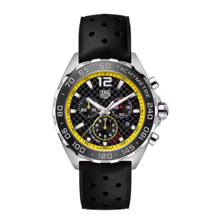 Tag Heuer Formula 43mm Stainless Steel With Black Rubber Watch Black Index Dial Replica