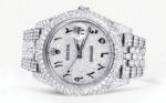 Womens Diamond Iced Out Rolex Datejust 25 Carats Of Diamonds Custom Arabic Numeral Diamond Dial Two Row Jubilee Band Replica