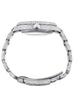 Womens Diamond Iced Out Rolex Datejust 25 Carats Of Diamonds Custom Color Roman Dial Two Row Oyster Band Replica