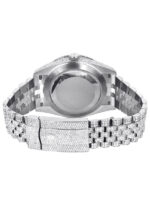 Womens Diamond Iced Out Rolex Datejust 25 Carats Of Diamonds Custom Teal Roman Diamond Dial Two Row Jubilee Band Replica