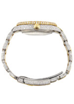 Womens Diamond Iced Out Rolex Datejust 41 25 Carats Of Diamonds Gold Diamond Dial Two Tone Two Row Oyster Band Replica