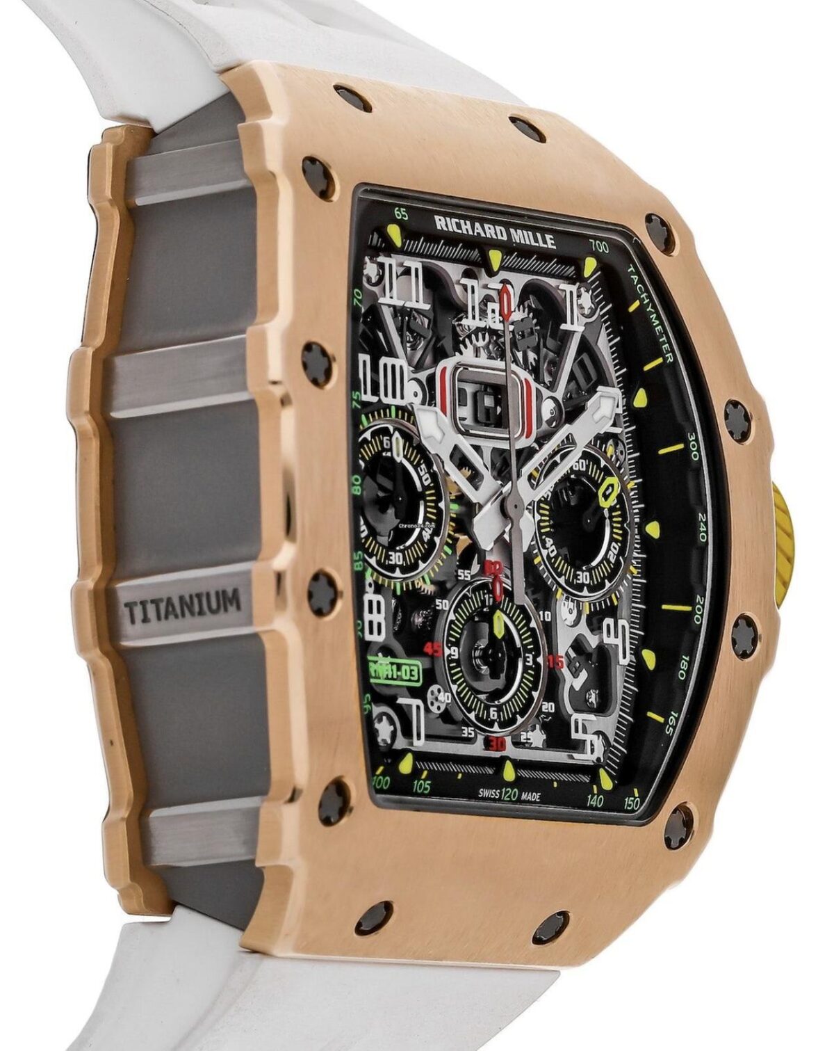 Richard Mille RM 011-03 Sehr Gut Rose gold Titan RG TI Full Set Replica